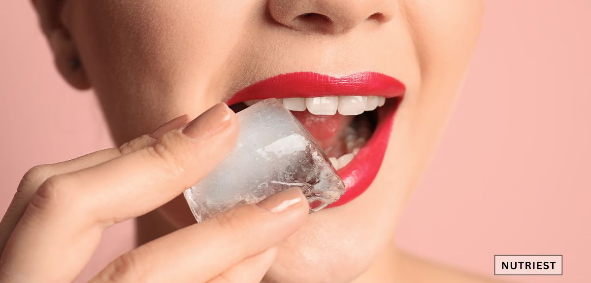 How long does it take for iron to be absorbed into the blood shown by ice chewing habit.